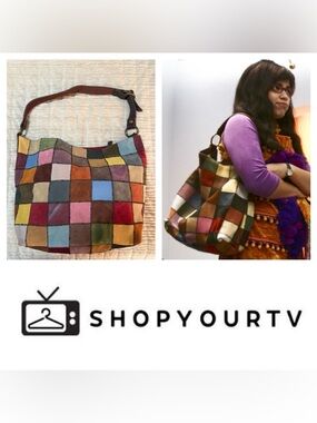 Rare Ugly Betty Y2K Lucky Brand Leather Suede Patchwork Hobo Bag - Seen on TV
